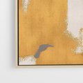 Obraz w ramie 50x50 - Złote Maźnięcia Pędzla - złota abstrakcja, plamy - rama drewno