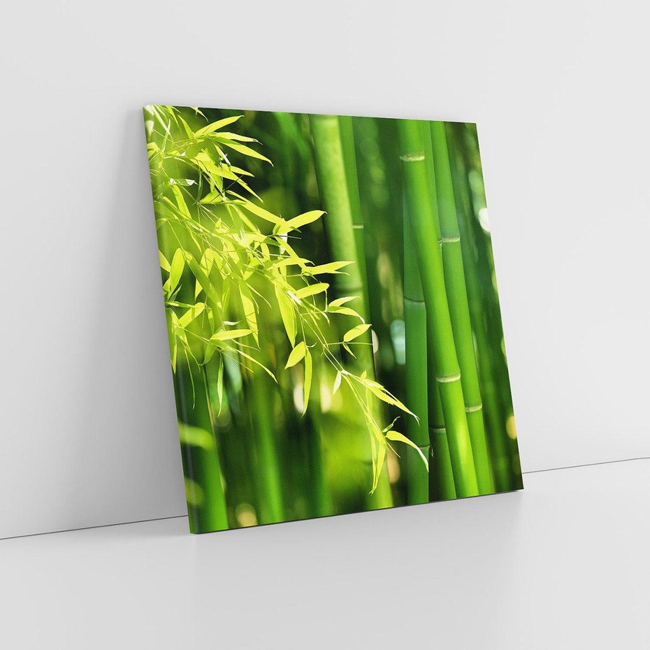 Obraz na płótnie 40x40 - Spokój bambusowego lasu SPA - bambus, drzewa