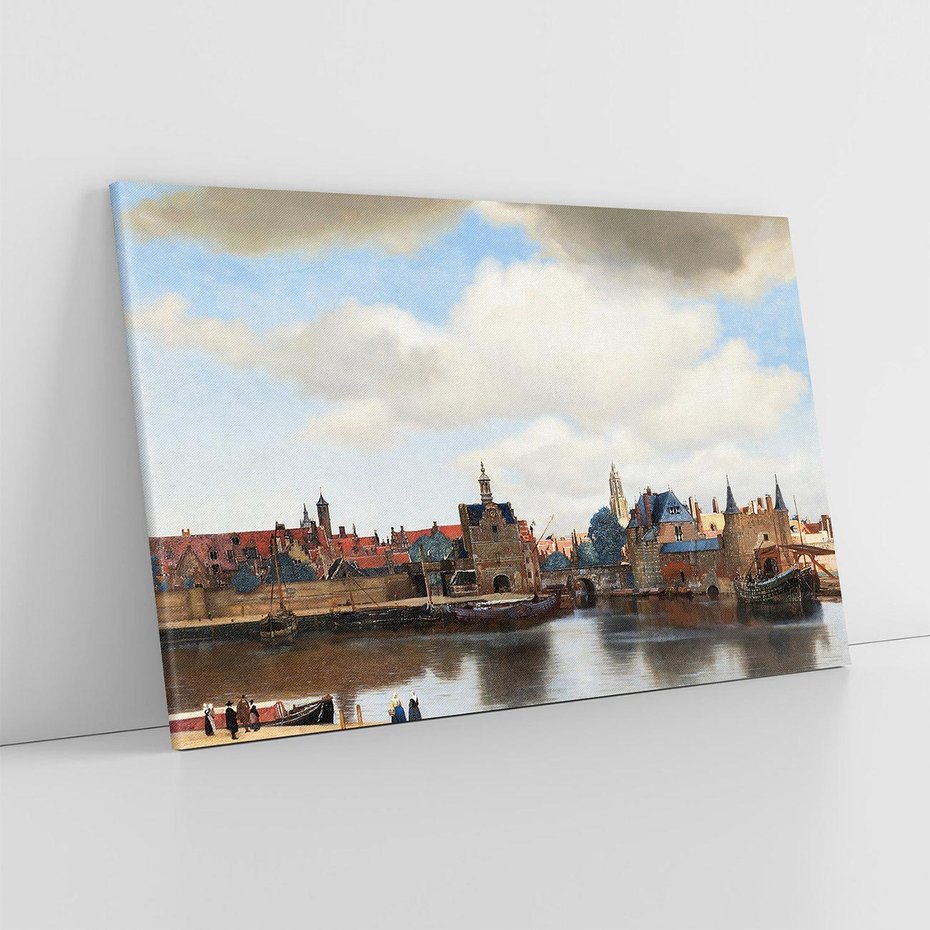 Obraz na płótnie 70x50 - "View of Delft" Johann Vermeer (1660–1661) - Reprodukcja - reprodukcja, obraz na płótnie