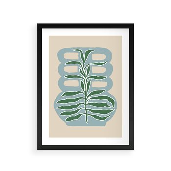 Plakat w ramie 50x70 - Wewnętrzne Spektrum - boho styl, wazon - rama czarna