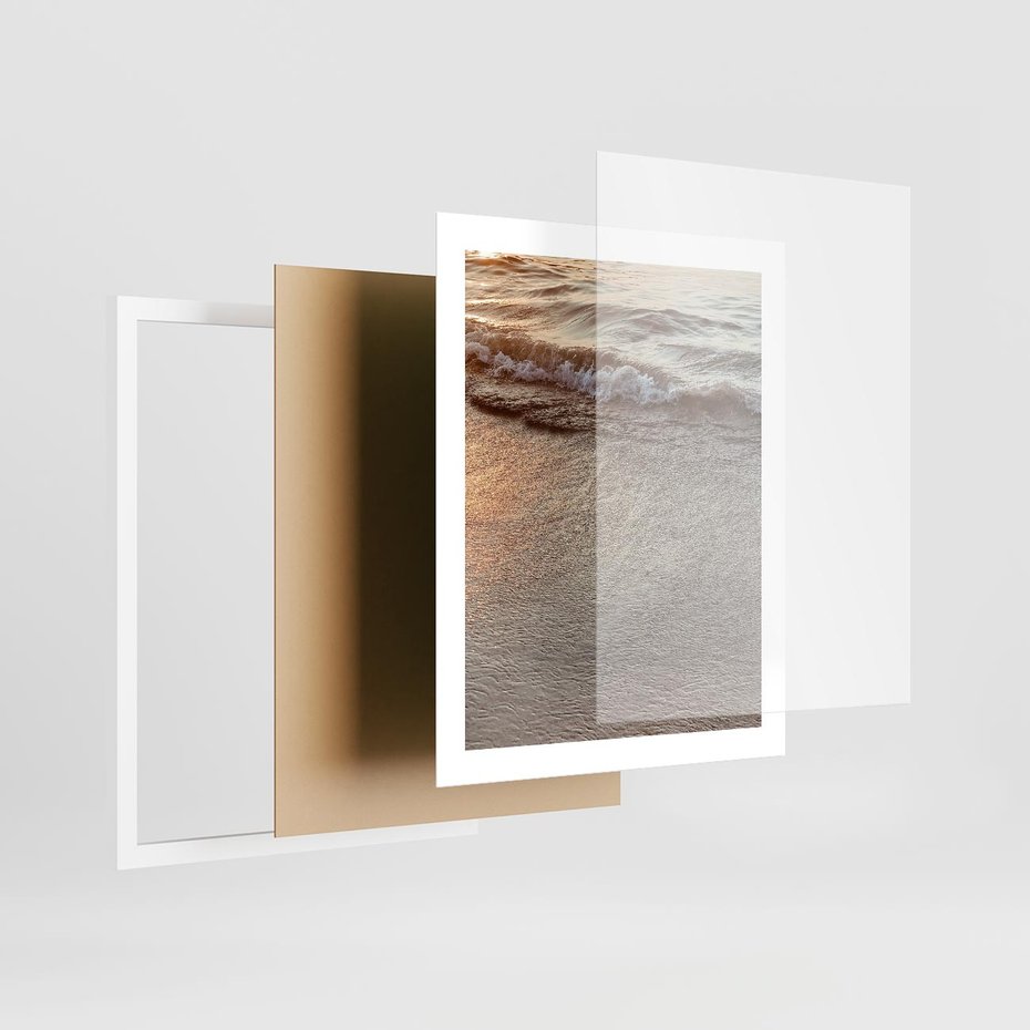Plakat w ramie 40x50 - Spokój Morza: Fale na Plaży - fale, morze - rama biała