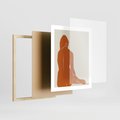 Plakat w ramie 40x50 - Kobieca Sylwetka w Stylu Modernistycznym - modernistyczny pakat, kobieca sylwetka - rama drewno