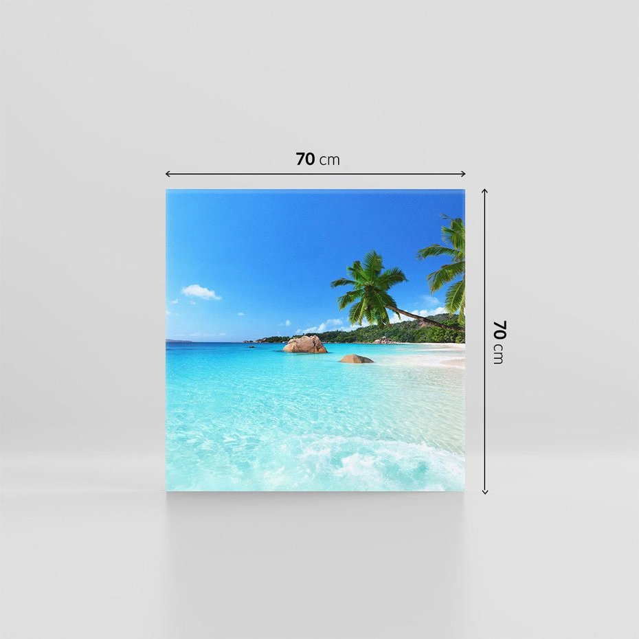 Obraz na płótnie 70x70 - Idylliczne Seszele - przyjemność dla oczu - Seszele, plaża