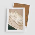 Plakat w ramie 50x70 - Góry w Złocie i Minimalizmie - grafika, złote góry - rama biała