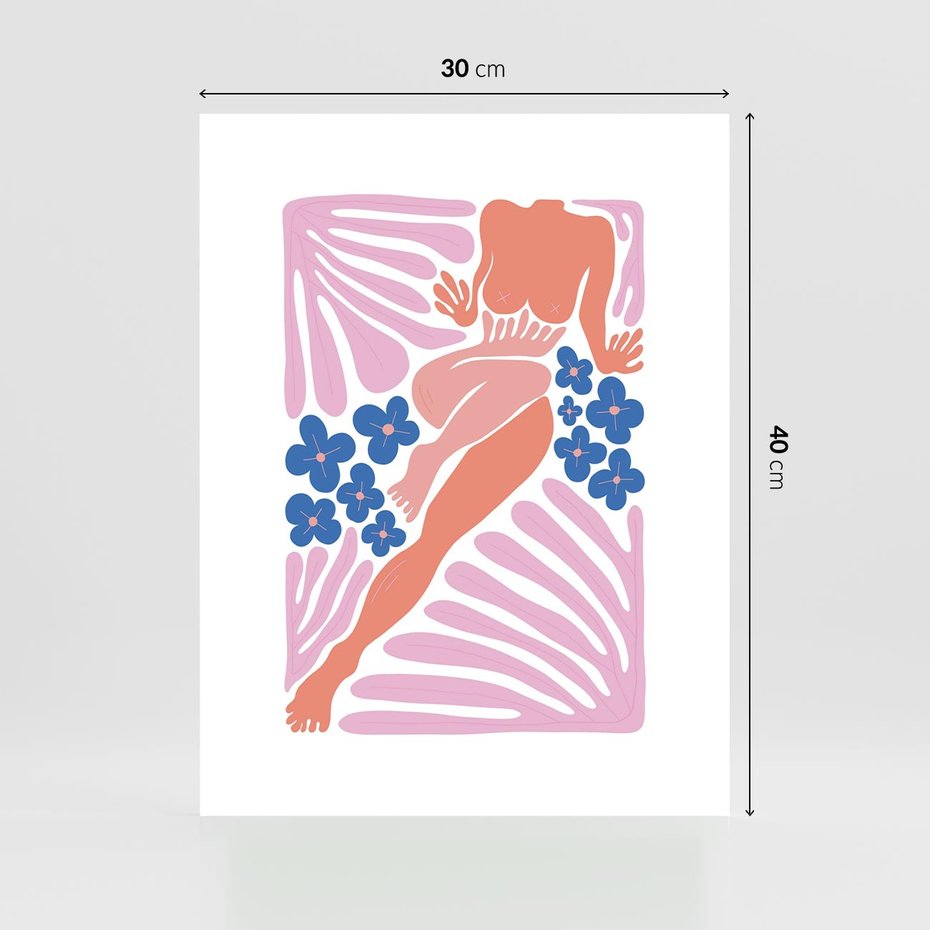 Plakat bez ramy 30x40 - Opowieść Ognistych Rytów - nowoczesny kobiecy akt, graficzne kształty