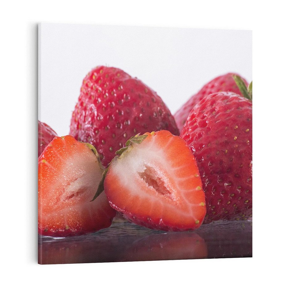 Obraz na płótnie 70x70 - Truskawki Słodki Raj - truskawki, owoce