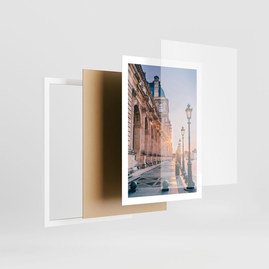 Plakat w ramie 50x70 - Magiczne spacery - uliczka, perspektywa - rama biała