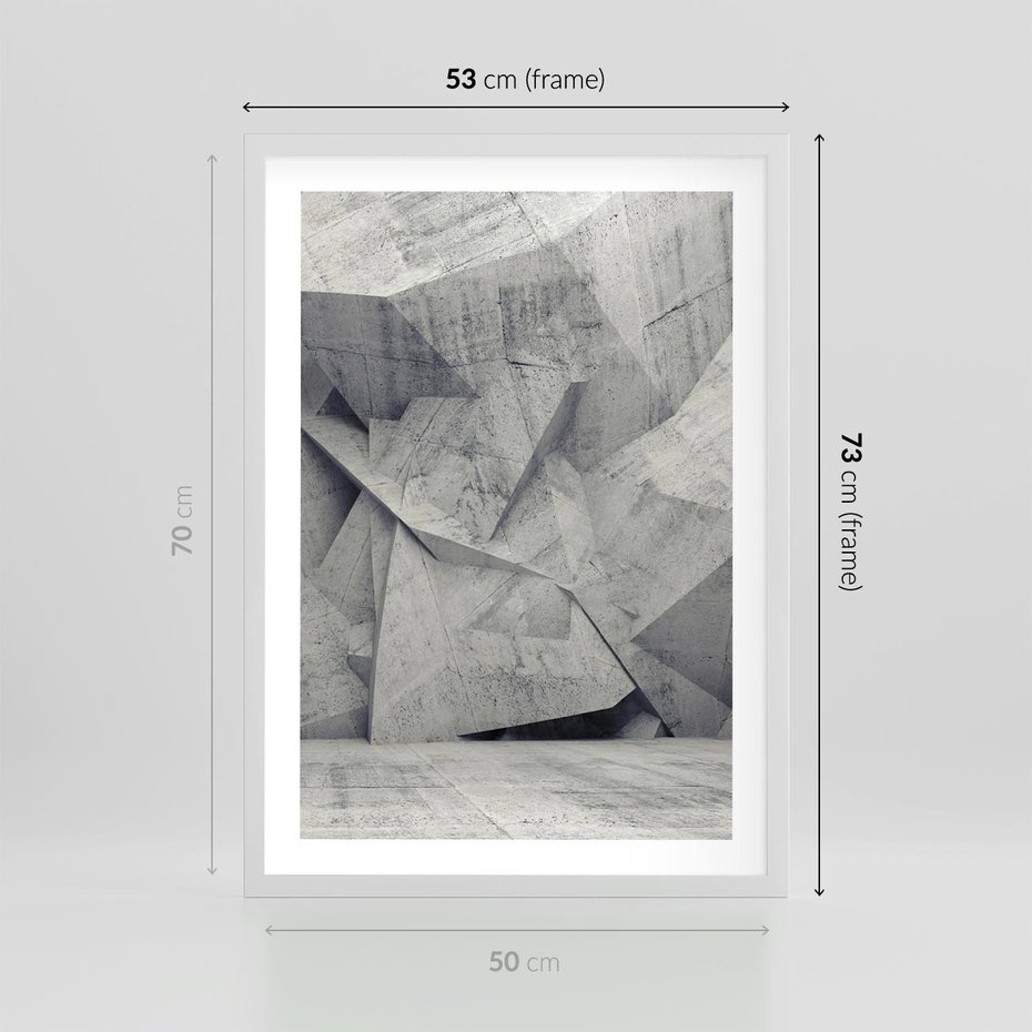 Plakat w ramie 50x70 - Architektura w trójwymiarowym wymiarze - architektura, 3D - rama biała