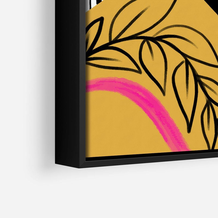 Obraz w ramie 50x50 - Wnętrza Form - abstrakcyjna kompozycja, różne tekstury - rama czarna