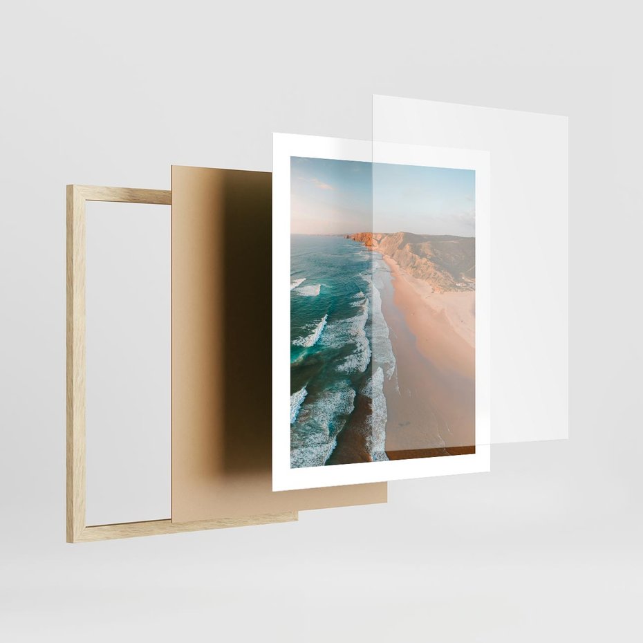 Plakat w ramie 40x50 - Z Lotu Ptaka - fotografia, plaża - rama drewno