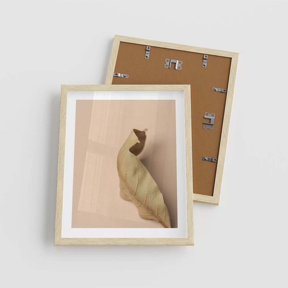 Plakat w ramie 40x50 - Boho suszone liście - suszony, liść - rama drewno