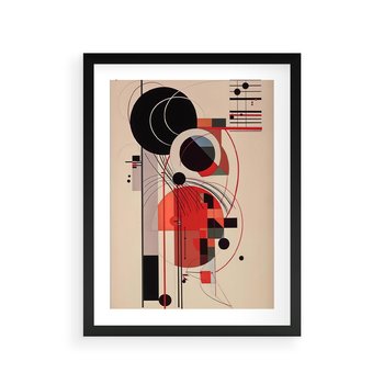 Plakat w ramie 40x50 - Rozbijające Granice Dźwięku - modernistyczny obraz, styl bauhaus - rama czarna