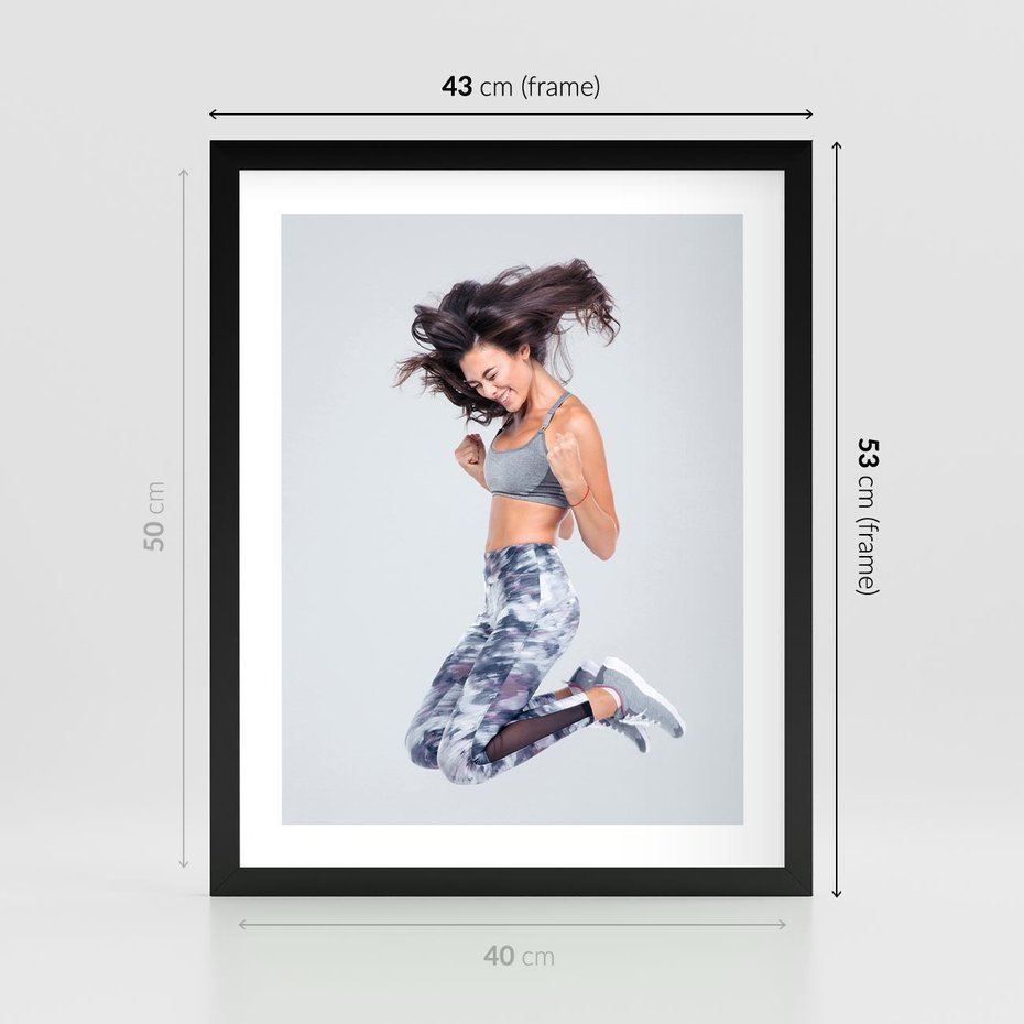 Plakat w ramie 40x50 - Sportowy Ducha: Energia i Siła - fitness, sport - rama czarna