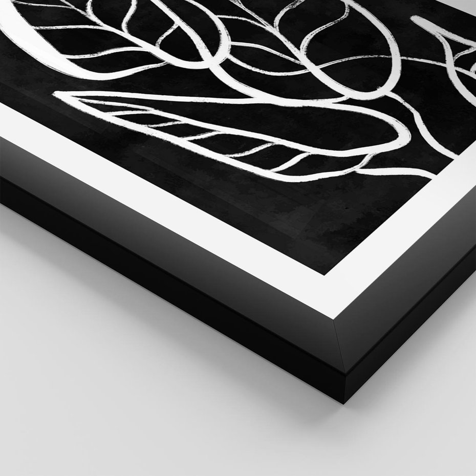 Plakat w ramie 40x50 - Lustrzane Odbicie - mroczna sztuka, minimalizm - rama czarna