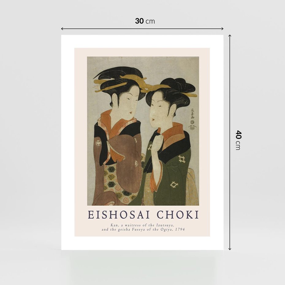 Plakat bez ramy 30x40 - Reprodukcja Japońskiej Grafiki - eishosai choki, reprodukcja grafiki