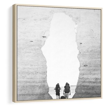 Obraz w ramie 80x80 - Podróżna Eksploracja - Echa Przygody - rama drewno