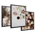 Zestaw obrazy w ramie 50x70 galeria - Kwiaty, róże, kawa - rama czarna