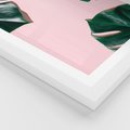 Plakat w ramie 50x70 - Siła Natury - liście, monstera - rama biała