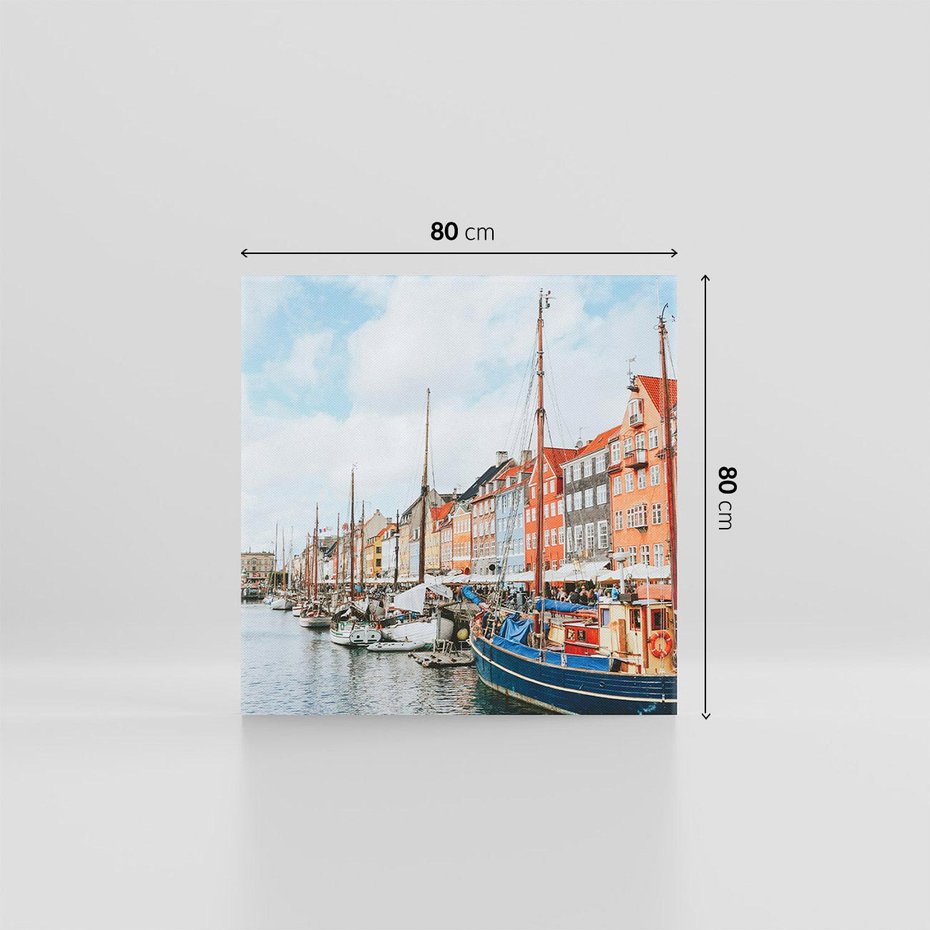 Obraz na płótnie 80x80 - Wibracje Miejskiego Klimatu - Dania, Kopehaga