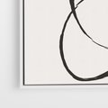 Obraz w ramie 50x50 - Modernistyczne Refleksje - abstrakcyjne szkicowane linie, minimalizm - rama biała