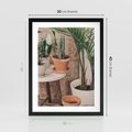 Plakat w ramie 30x40 - Boho Oaza: Kaktusy w Doniczkach - rośliny kaktusy w doniczkach, boho wnętrze - rama czarna