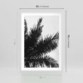 Plakat w ramie 50x70 - Czas Zapomnienia - palmy, czarno biała fotografia - rama biała