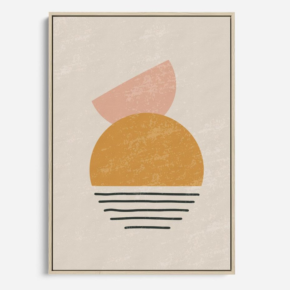 Obraz w ramie 50x70 - Krótka Forma - abstrakcyjna sztuka, boho kształty - rama drewno