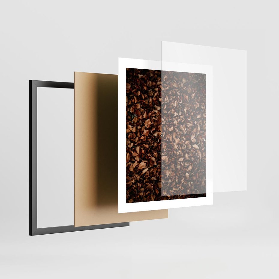 Plakat w ramie 40x50 - Jesienny Dywan - dywan z suchych liści, jesień - rama czarna