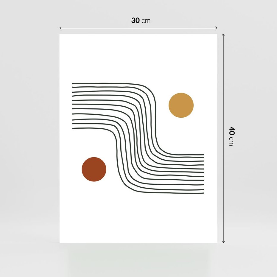 Plakat bez ramy 30x40 - Kontury Harmonii - nieregularne linie, koła