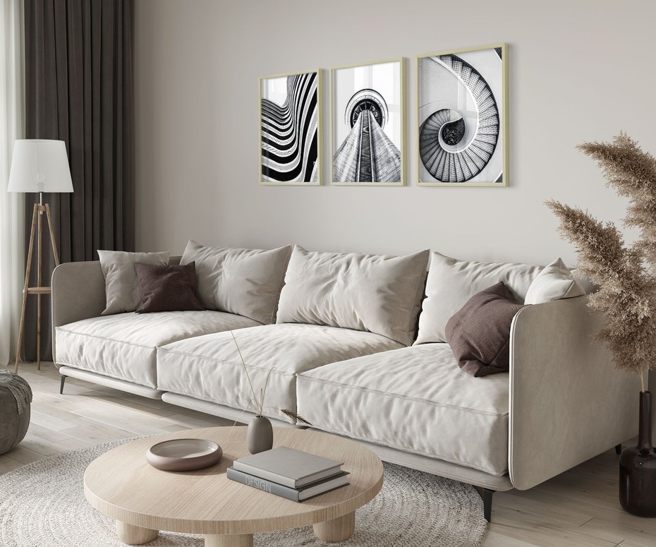 Zestaw obrazy w ramie 30x40 galeria - Sztuka, współczesna, architektura - rama drewno