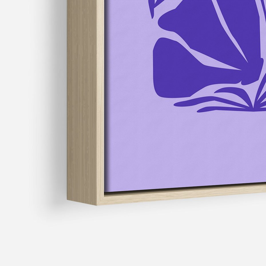 Obraz w ramie 70x100 - Migocące Boho Wibracje - kwiaty, energetyczne fioletowe tło - rama drewno