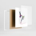 Plakat w ramie 40x50 - Taniec w akwareli - taniec, akwarela - rama biała