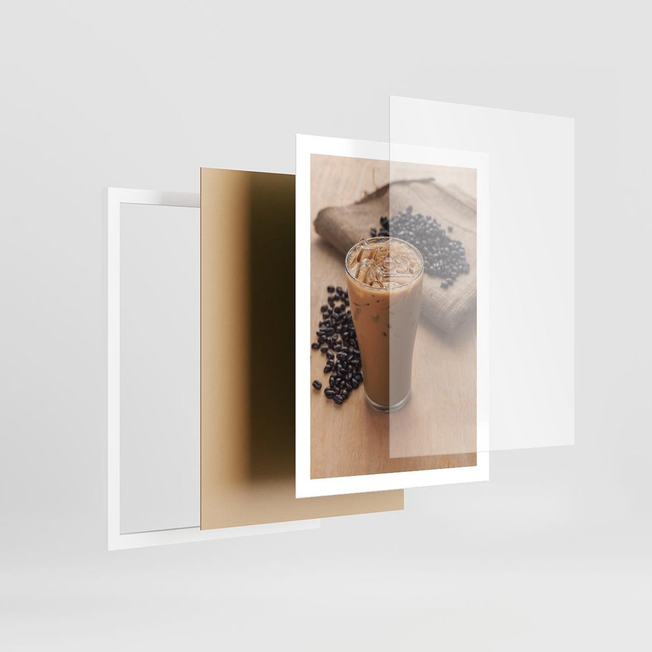 Plakat w ramie 50x70 - Kawa ice coffee: orzeźwiający napój - kawa, ice - rama biała