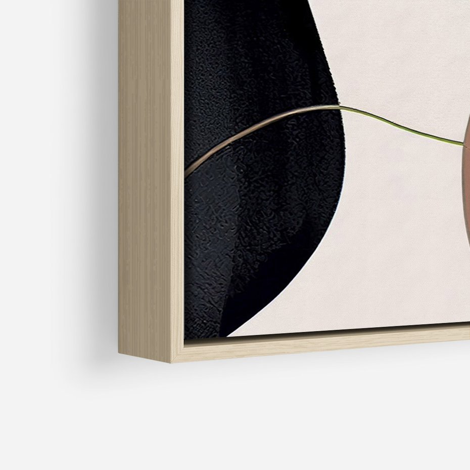 Obraz w ramie 80x120 - Wibracje uczuć i emocji - nieregularne plamy, czarny - rama drewno