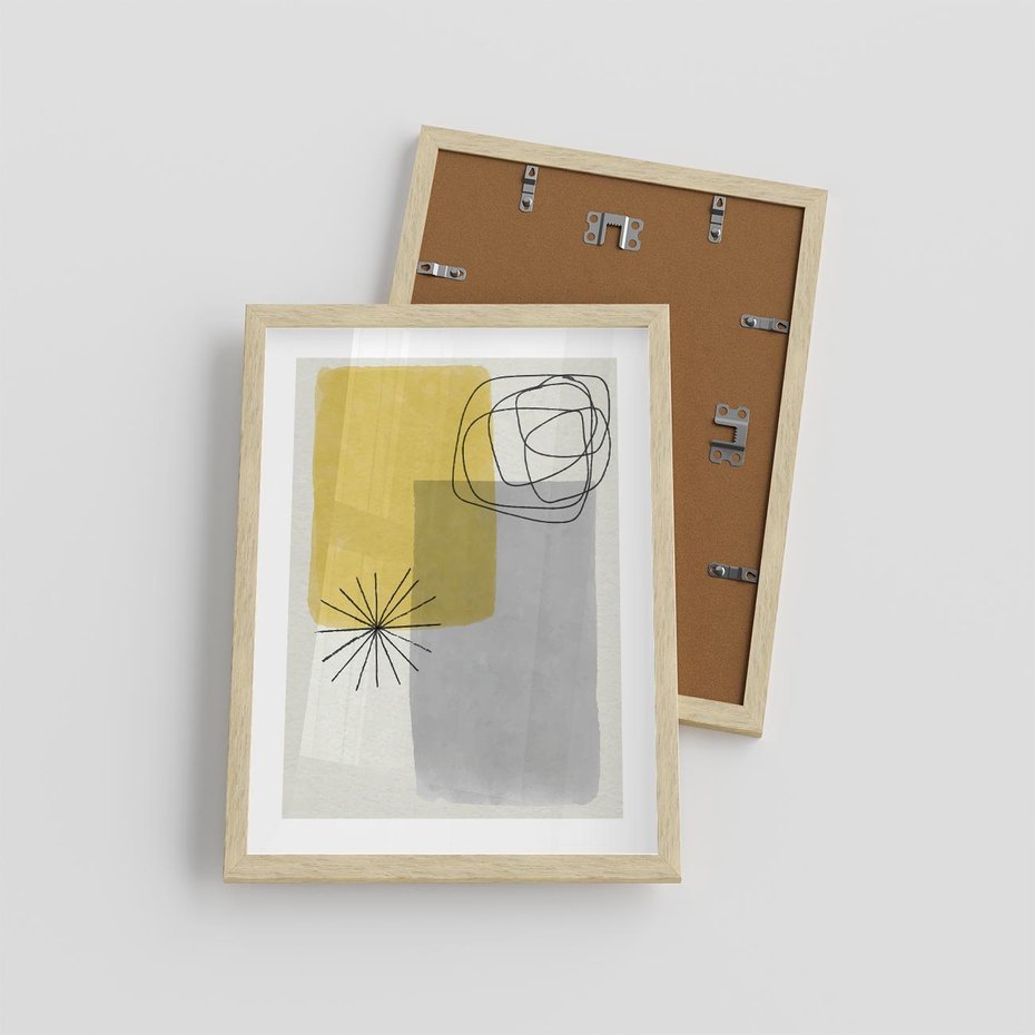 Plakat w ramie 30x40 - Rozbijające Granice Akwarel - abstrakcja, akwarelowe plamy - rama drewno