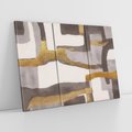 Obraz na płótnie 120x80 - Szaro-złote Wibracje - abstrakcyjne kształty, szerokie linie