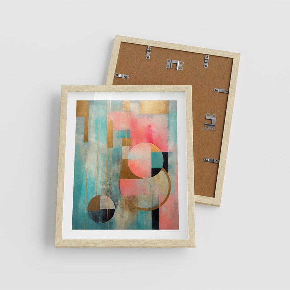 Plakat w ramie 40x50 - Abstrakcyjny Bałagan - abstrakcja, obraz olejny - rama drewno