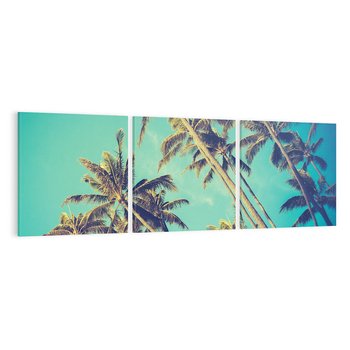 Obraz na płótnie 120x40 - Tropikalne palmy w krainie słonecznych wakacji - palmy, tropiki