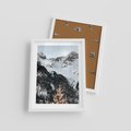 Plakat w ramie 30x40 - Górski Raj - góry, śnieg - rama biała