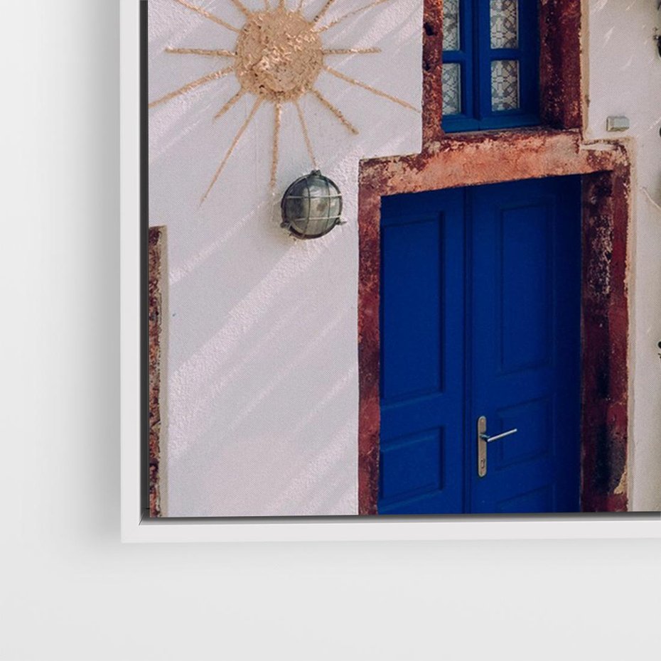 Obraz w ramie 100x70 - Urok Greckiej Wyspy - Santorini, Grecja - rama biała