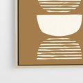 Obraz w ramie 50x50 - Wewnętrzne Spektrum - geometryczne boho kształty na brązowym, karmelowym tle - rama drewno