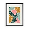 Plakat w ramie 50x70 - Rozplątane Myśli - abstrakcyjna kompozycja, pastelowe kwiaty - rama czarna