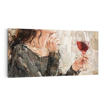Obraz na płótnie 120x60 - Esencja - kobieta wino obraz impresonizm olej na płótnie
