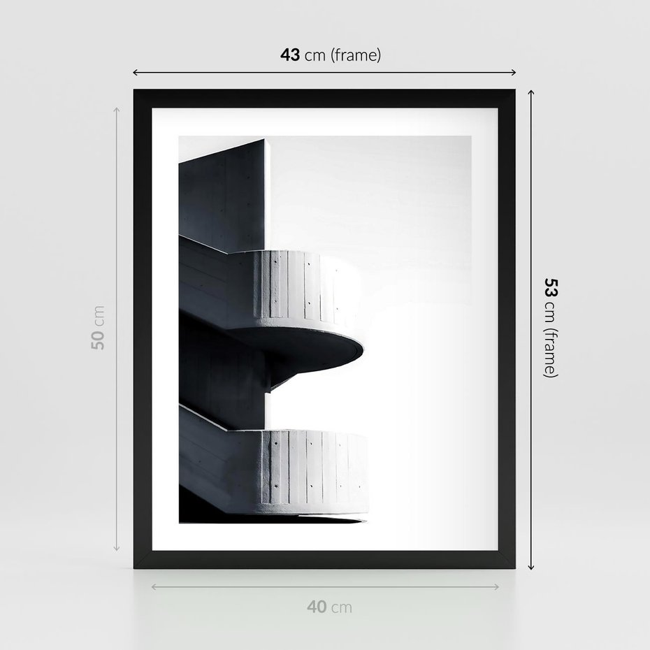 Plakat w ramie 40x50 - Elegancja Współczesności - architektura, nowoczesne formy - rama czarna
