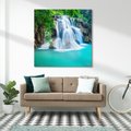 Obraz na płótnie 30x30 - Tajlandia: wodospad w zielonym lesie - Tajlandia, wodospad