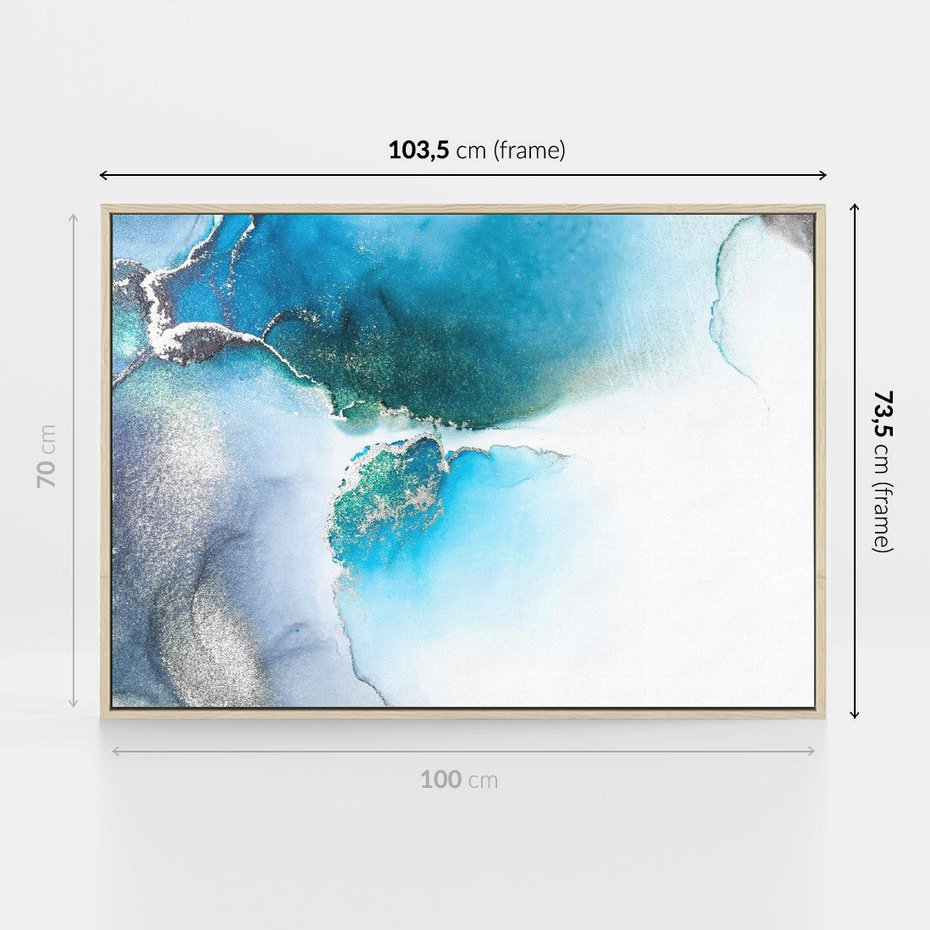 Obraz w ramie 100x70 - Marmur złotą akwarelą - marmur, akwarela - rama drewno