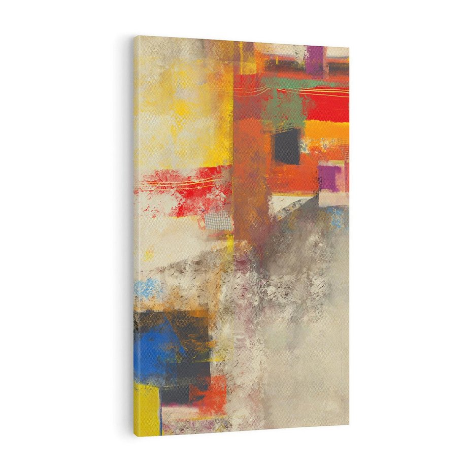 Obraz na płótnie 80x120 - Abstrakcja olejna - kształty i kolory - abstrakcja, olejna
