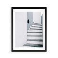Plakat w ramie 40x50 - Schody ku Urokowi Wyspy - schody, santorini - rama czarna