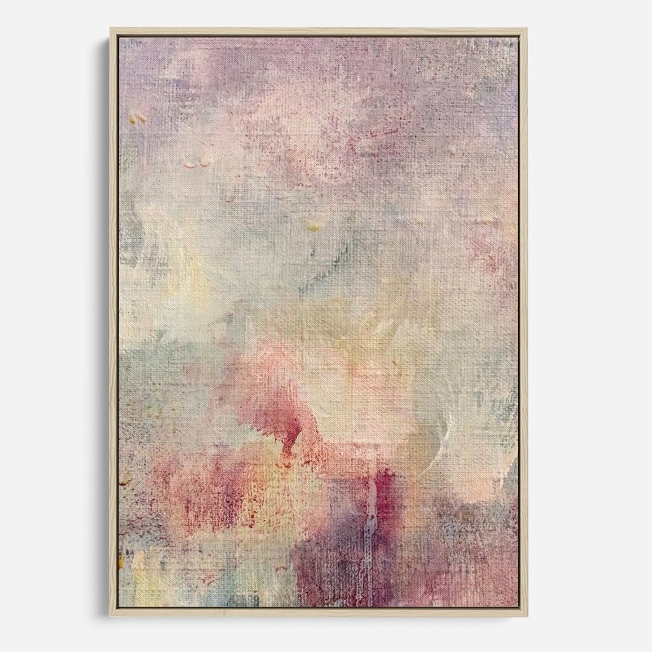 Obraz w ramie 80x120 - Miękka Melodia Pasteli - olejne płótno, pastelowe kolory - rama drewno