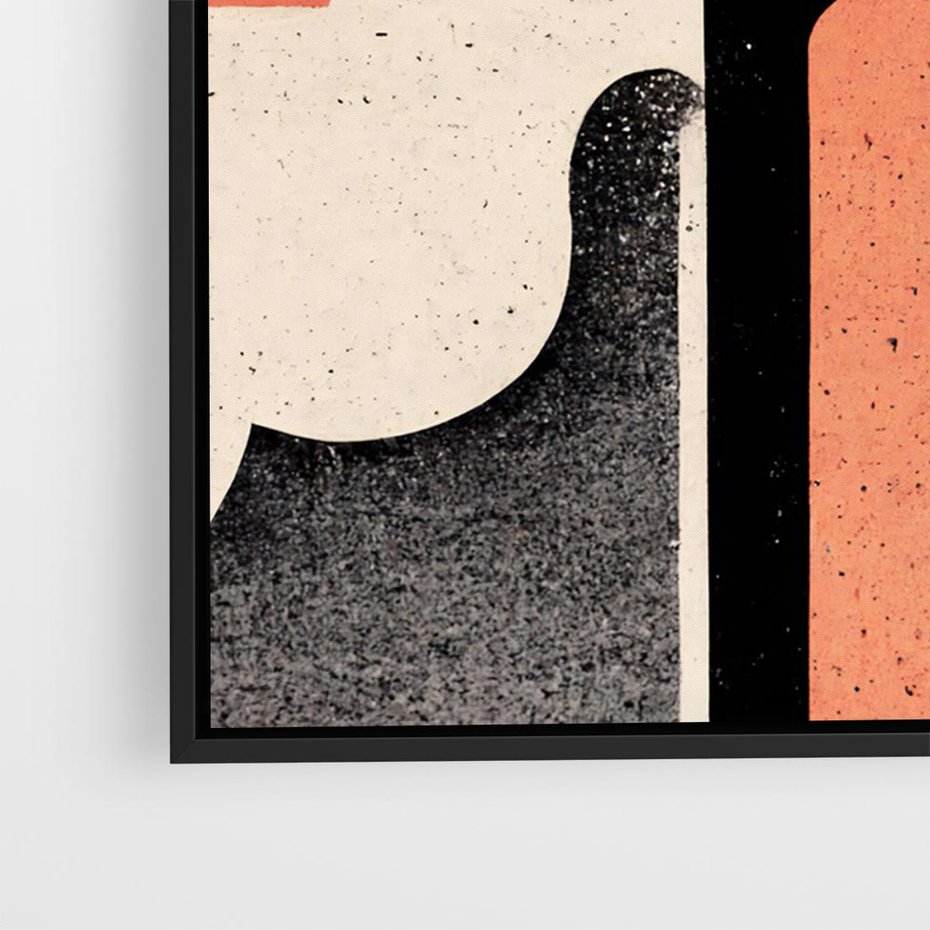 Obraz w ramie 70x50 - Loftowa Harmonia - abstrakcja, styl loftowy - rama czarna